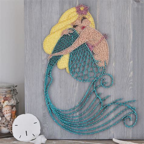 Printable Mermaid String Art Template